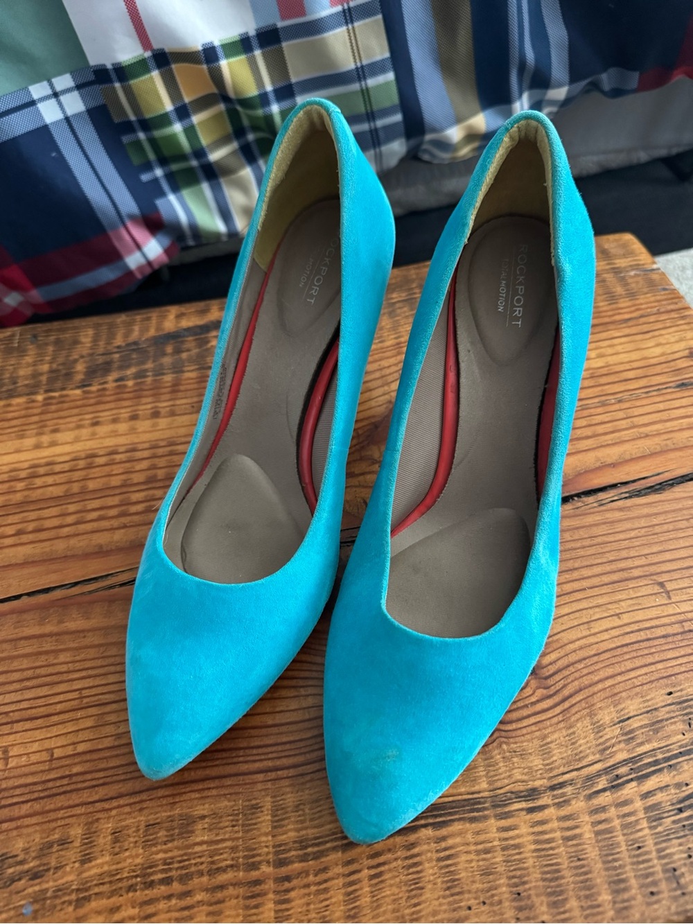 Rockport Turquoise suede Pointed-Toe Pumps